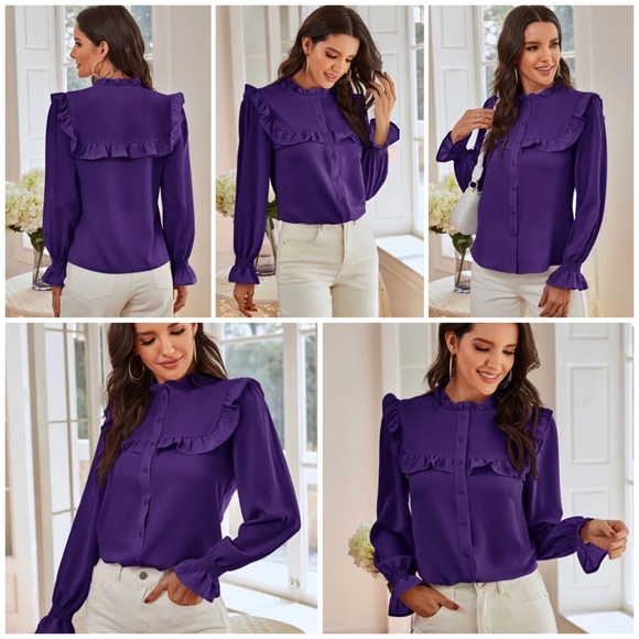 SHEIN Tops - NWT Purple Blouse with Ruffles (XL12)